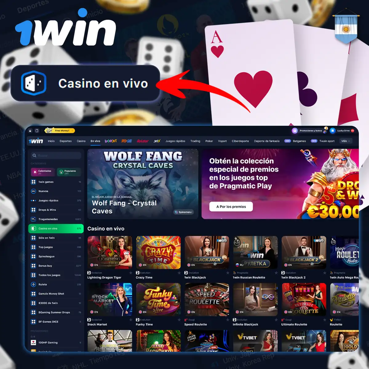 Juegos 1Win Casino Argentina