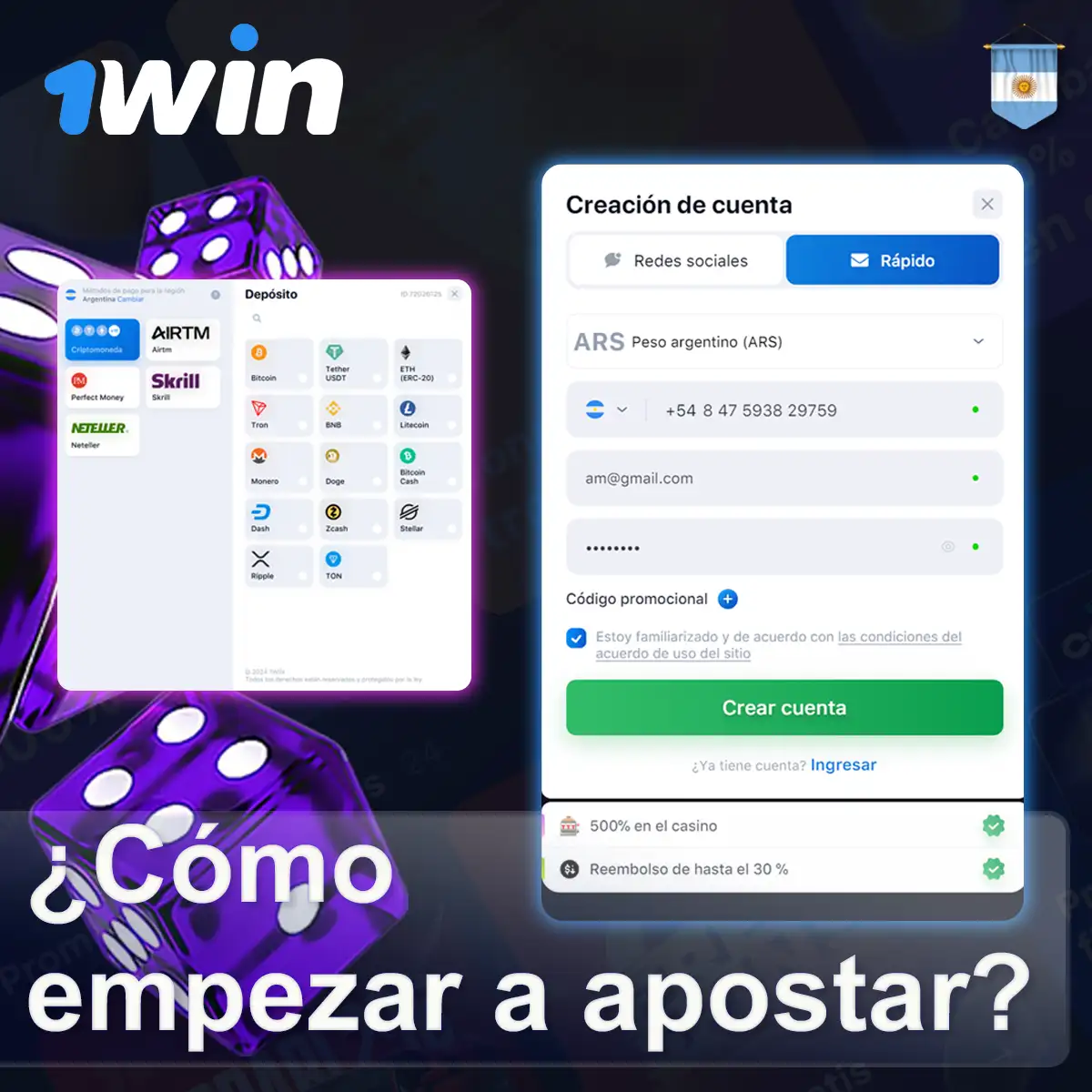 ¿Cómo empezar a apostar en 1Win Argentina?