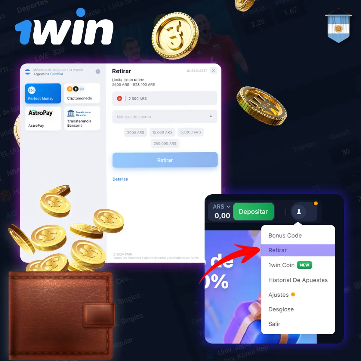 Cómo retirar dinero de 1Win