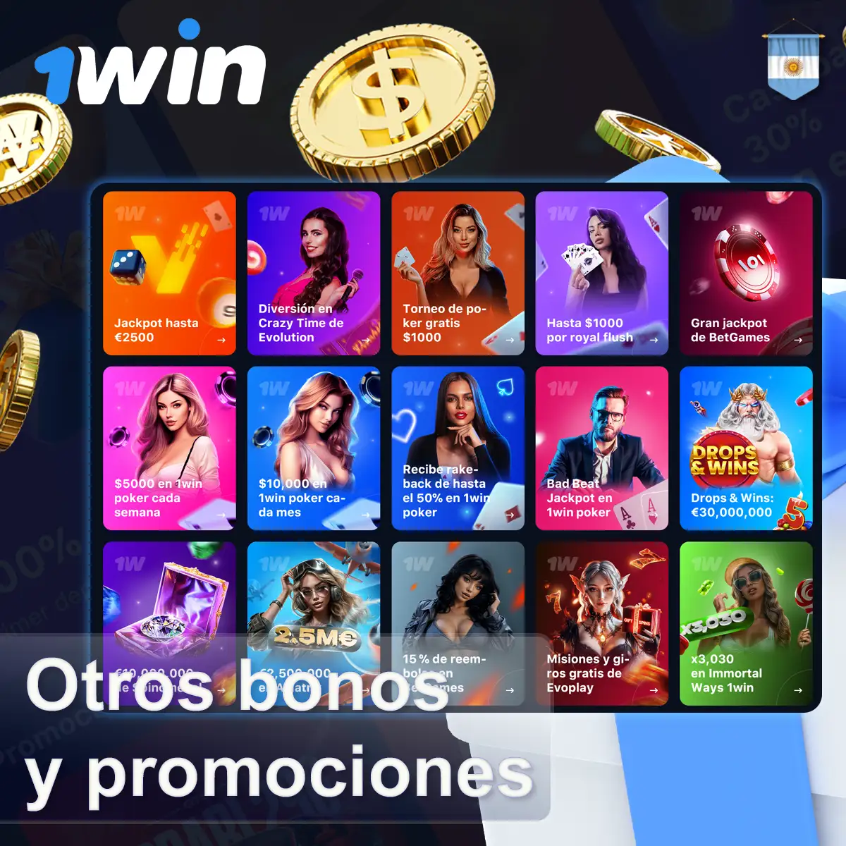 Otros bonos y promociones de 1win Argentina