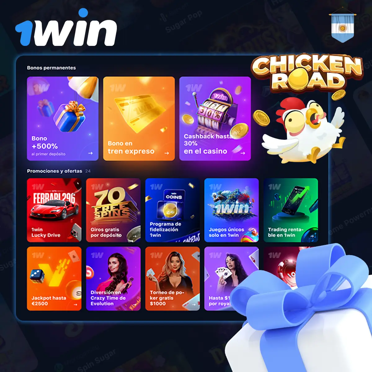 Bono de bienvenida para Chicken Road 1Win