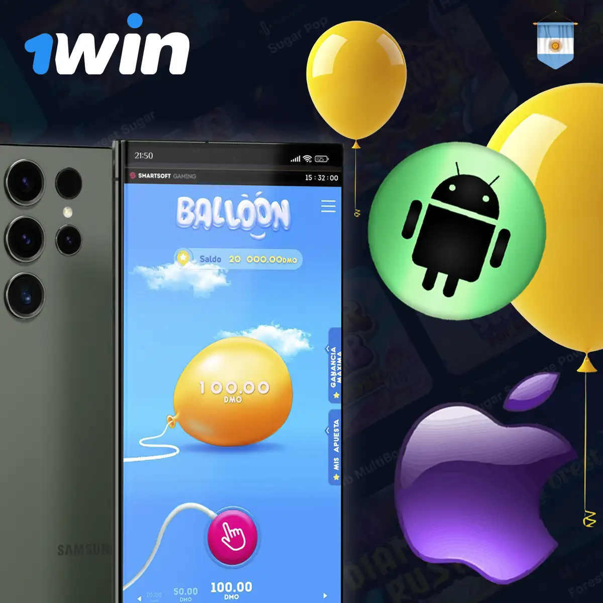 Aplicación para móvil 1win Balloon