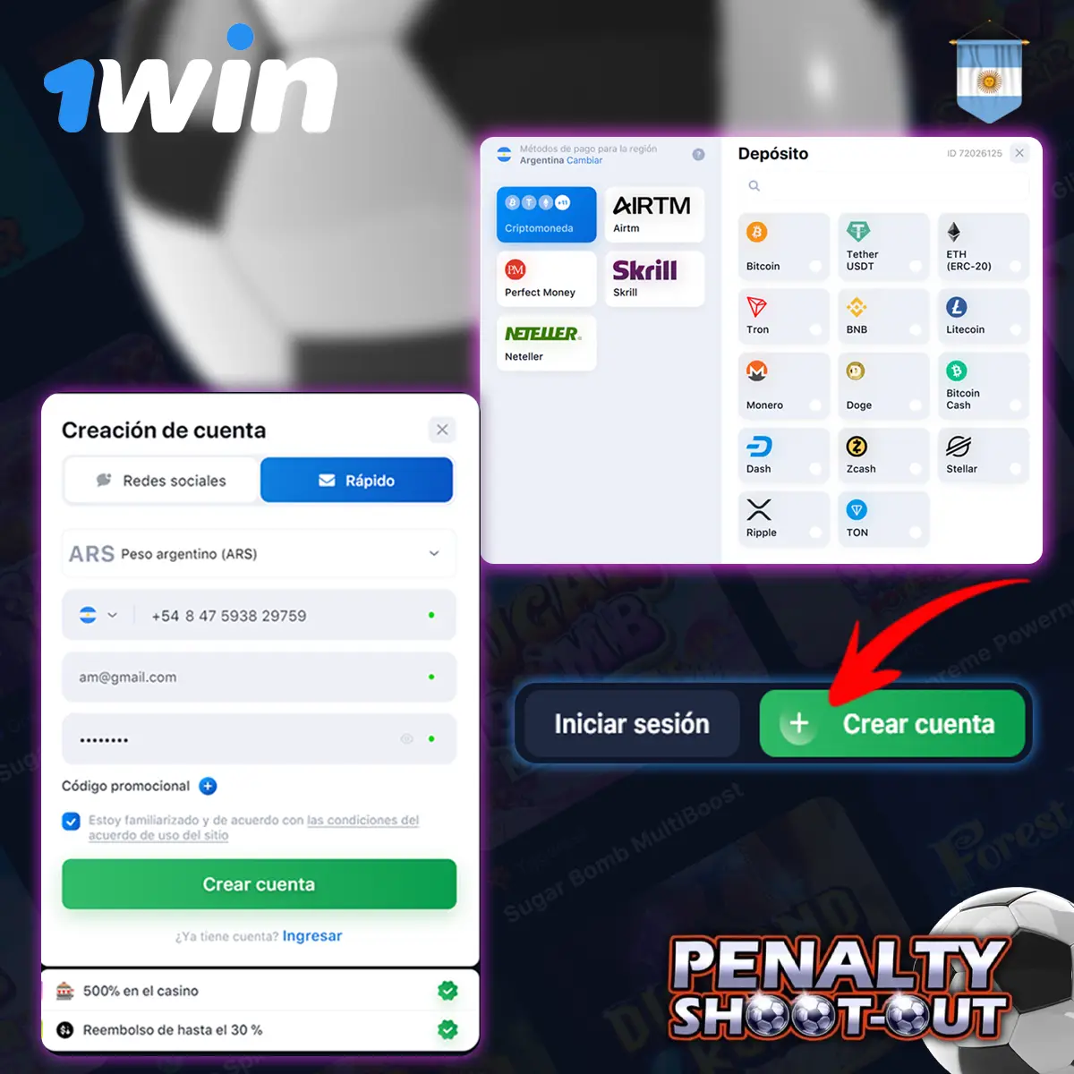 Cómo empezar a jugar y a apostar 1Win Penalty Shoot Out