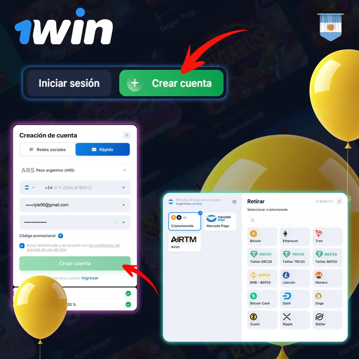 Cómo comenzar a jugar a 1win Balloon