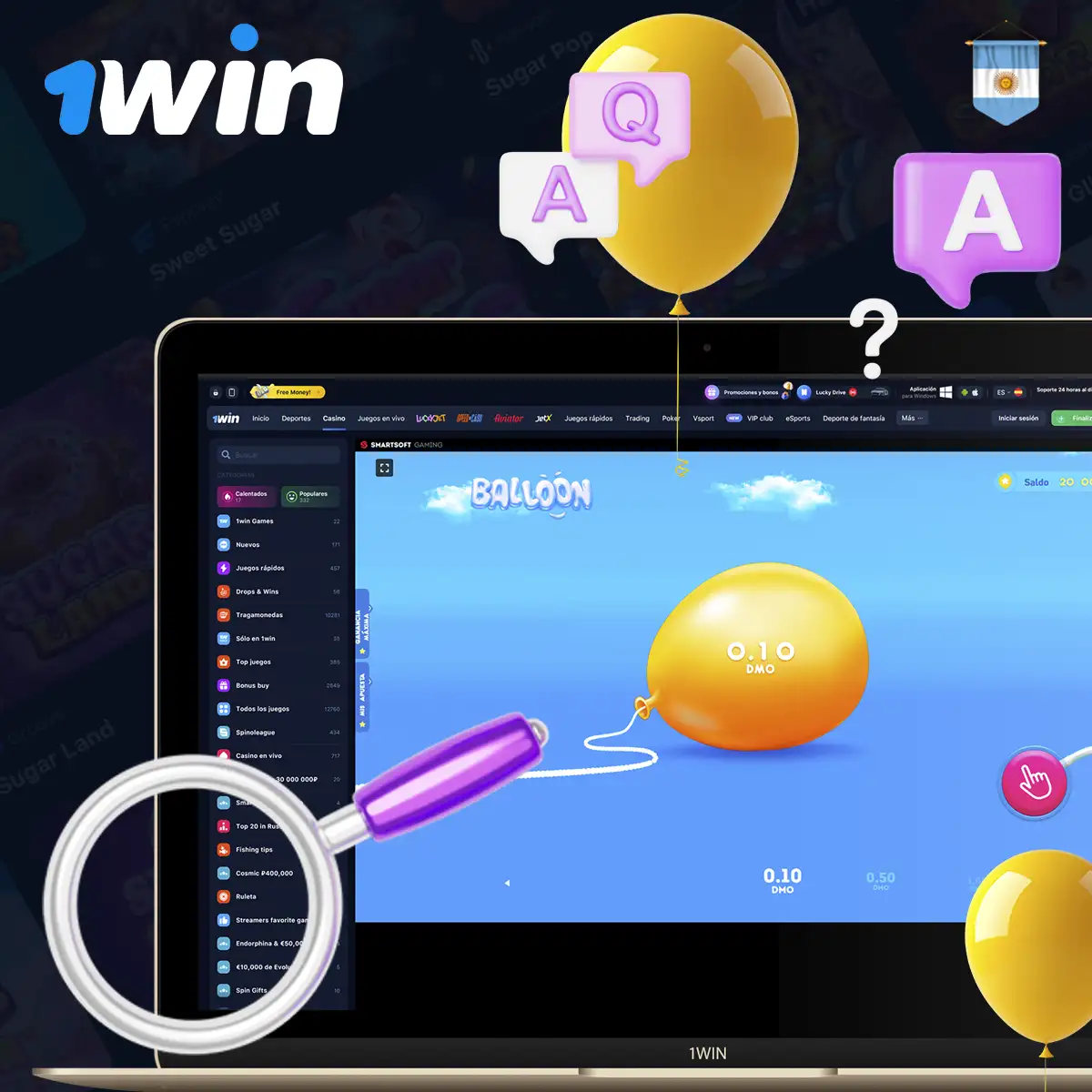 Consejos para jugar a 1win Balloon en Argentina