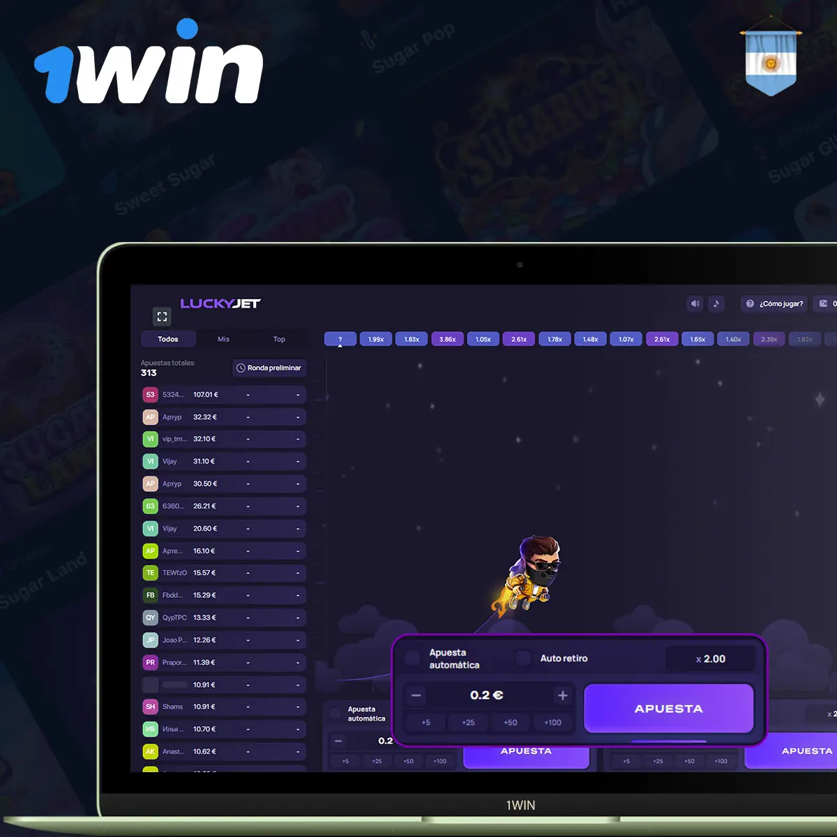 Otros detalles del juego 1Win Lucky Jet